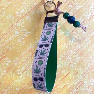 Faux leather keychain handmade